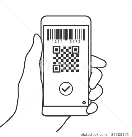 智能手機上顯示的條形碼和二維碼 智能手機上顯示的條形碼和二維碼 83688165
