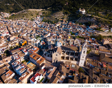 Aerial view of Xativa with Basilica Aerial view of Xativa with Basilica 83689326