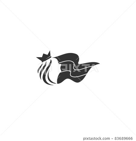 Woman use Crown with Flag Illustration Template 83689666