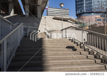 Stairs up to the Voroshilovsky bridge in Rostov-on-Don, Russia 83690231