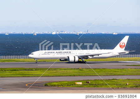 Japan Airlines, a passenger plane landing at Haneda Airport 83691004