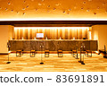 Reception desk with corona measures 83691891