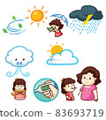 Cute girl have cold from season changes vector illustration. 83693719