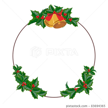 Holly round decorative frame white background - Stock Illustration ...