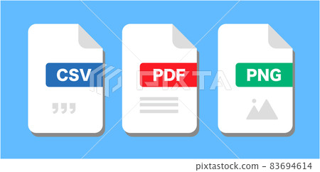 CSV / PDF / PNG simple file format icons 83694614