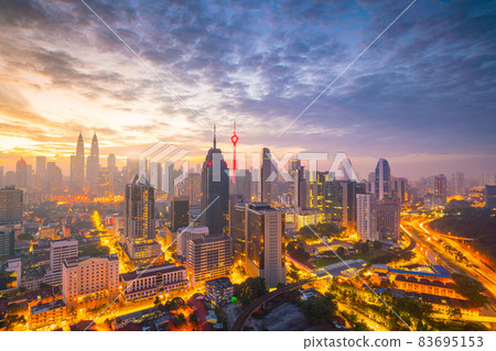 Downtown Kuala Lumpur skyline at twilight Downtown Kuala Lumpur skyline at twilight 83695153