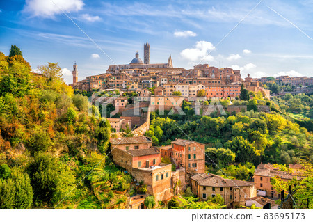 Downtown Siena skyline in Italy Downtown Siena skyline in Italy 83695173