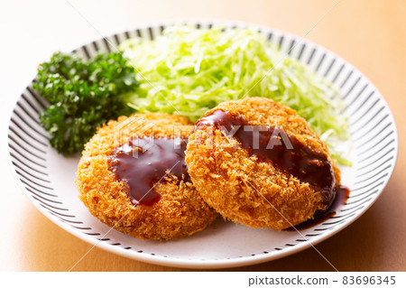 Menchi-katsu croquette, home time, home rice, swallowing, home only 83696345