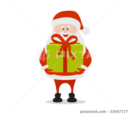 Cartoon funny happy Santa Claus holding a big... - Stock Illustration ...