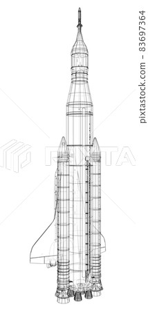 Rocket carrying space shuttle 83697364