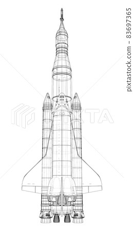 Rocket carrying space shuttle 83697365