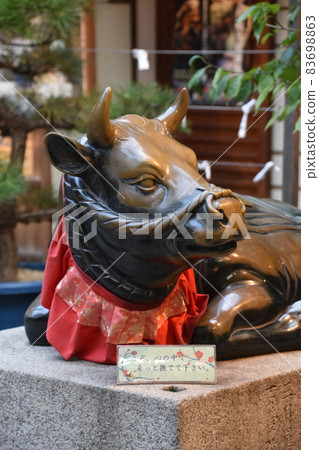 京都市新京極，錦天滿宮的牛 83698863