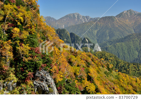 Tateyama Kurobe Alpine Route in Kinshu (Autumn leaves with a spectacular view of Tanbodaira (Kurobedaira & Daikanbo)) Tateyama Kurobe Alpine Route in Kinshu (Autumn leaves with a spectacular view of Tanbodaira (Kurobedaira & Daikanbo)) 83700729