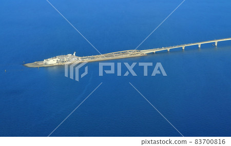 [Chiba] Umihotaru parking area seen from the sky (Kisarazu artificial island) 83700816