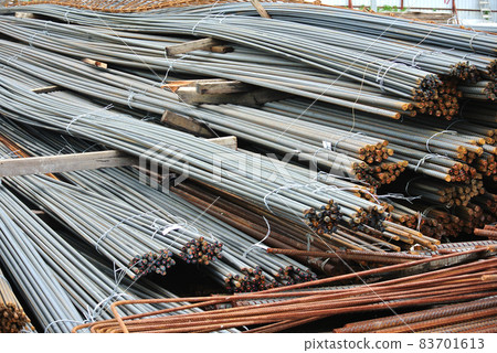 SELANGOR, MALAYSIA -APRIL 30, 2016: Hot rolled deformed steel bars or steel reinforcement bar tied together before cast in the concrete. Its increase the concrete strength. SELANGOR, MALAYSIA -APRIL 30, 2016: Hot rolled deformed steel bars or steel reinforcement bar tied together before cast in the concrete. Its increase the concrete strength. 83701613