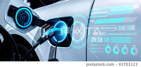 EV charging station for electric car in concept of alternative green energy 83703123