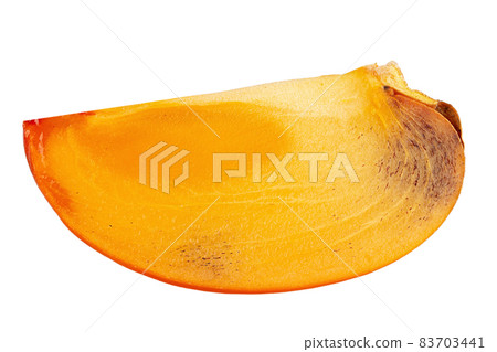 Ripe orange persimmon fruit isolated on white background. Ripe orange persimmon fruit isolated on white background. 83703441