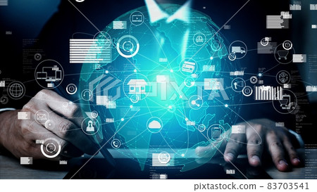 Conceptual people network linking and connection 83703541