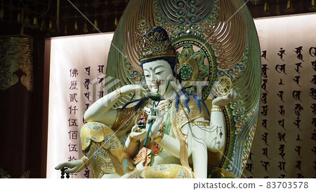 Buddha statue. Buddhist sculpture. images of chinese buddha in Singapore temple. Buddha Tooth relic temple China town which has statue of Cintamanicakra Acala Manjushri Maitreya and Samantabhadra. Buddha statue. Buddhist sculpture. images of chinese buddha in Singapore temple. Buddha Tooth relic temple China town which has statue of Cintamanicakra Acala Manjushri Maitreya and Samantabhadra. 83703578