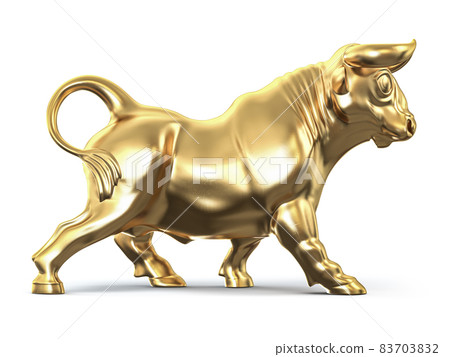 Golden bull isolated on white. Golden bull isolated on white. 83703832