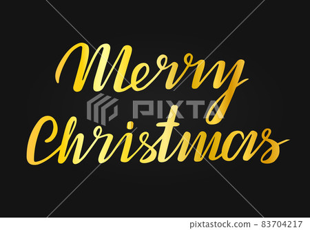 Gold Merry Christmas Vector Lettering. Greeting Card on black background. Vector illustration Gold Merry Christmas Vector Lettering. Greeting Card on black background. Vector illustration 83704217