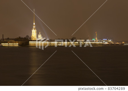 Night view of Petropavlovsk fortress Night view of Petropavlovsk fortress 83704289