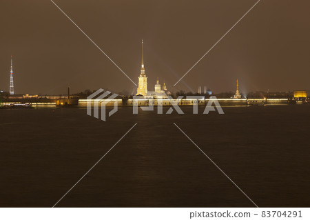 View of the Petropavlovsk fortress at night View of the Petropavlovsk fortress at night 83704291