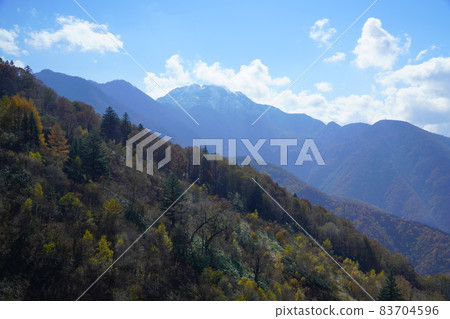 Mt. Yake seen from the observation deck of Nishihotakaguchi Station on the Shin-Hotaka Ropeway 83704596