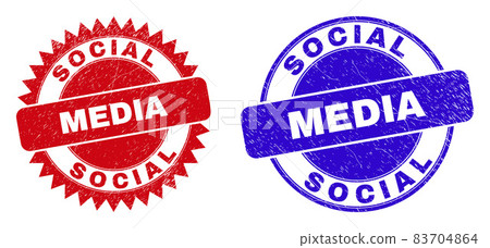 SOCIAL MEDIA Round and Rosette Seals with Unclean Style 83704864