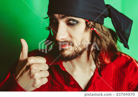 a guy with makeup in the image of a pirate a guy with makeup in the image of a pirate 83704970