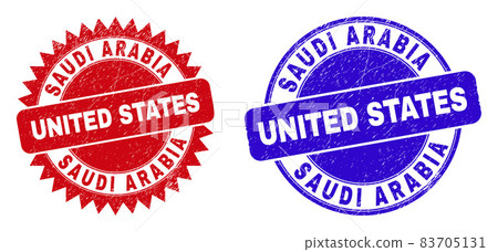 SAUDI ARABIA UNITED STATES Round and Rosette Watermarks with Distress Texture SAUDI ARABIA UNITED STATES Round and Rosette Watermarks with Distress Texture 83705131