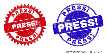 PRESS Round and Rosette Watermarks with Unclean... - Stock Illustration ...