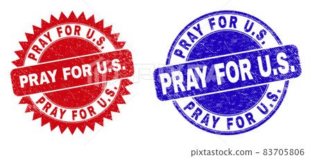 PRAY FOR U.S. Rounded and Rosette Watermarks with Unclean Texture 83705806