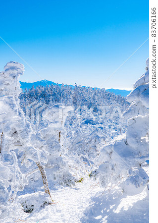 [Winter material] Rime and blue sky of Kitayokodake [Nagano Prefecture] 83706166