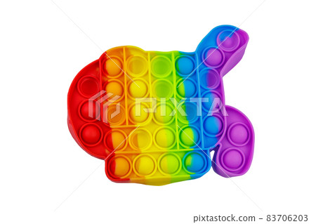 Colorful pop it antistress toy isolated on white background Colorful pop it antistress toy isolated on white background 83706203