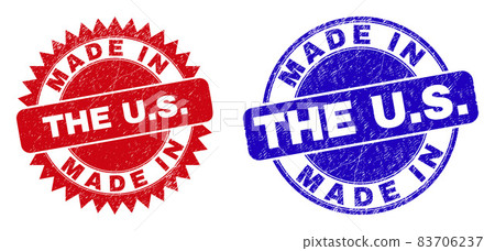 MADE IN THE U.S. Round and Rosette Stamps with Distress Style MADE IN THE U.S. Round and Rosette Stamps with Distress Style 83706237