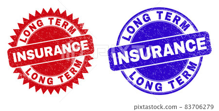 LONG TERM INSURANCE Round and Rosette Watermarks with Distress Surface LONG TERM INSURANCE Round and Rosette Watermarks with Distress Surface 83706279