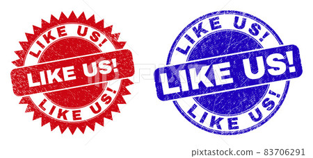 LIKE US Round and Rosette Stamp Seals with Scratched Texture LIKE US Round and Rosette Stamp Seals with Scratched Texture 83706291