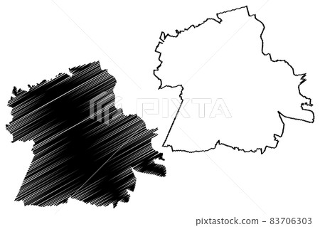 Tychy City (Republic of Poland, Silesian Voivodeship) map vector illustration, scribble sketch City of Tychy map 83706303