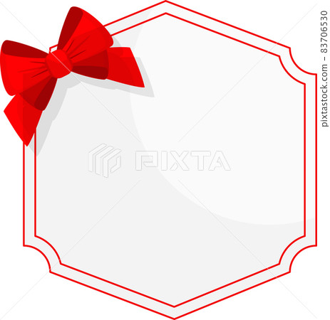 Small figured carved white greeting card with bright red bow. Small figured carved white greeting card with bright red bow. 83706530