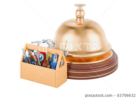 Reception bell with toolbox. 3D rendering 83706632