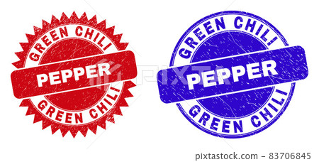 GREEN CHILI PEPPER Rounded and Rosette Seals with Unclean Texture GREEN CHILI PEPPER Rounded and Rosette Seals with Unclean Texture 83706845