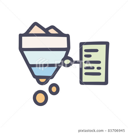 seo marketing funnel color vector doodle simple icon seo marketing funnel color vector doodle simple icon 83706945