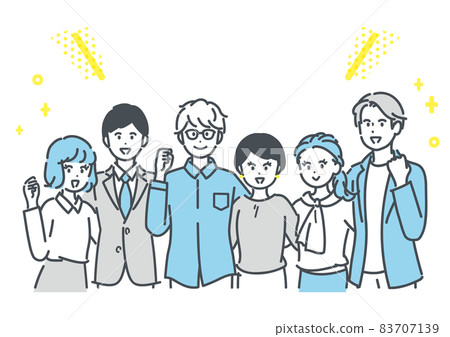 Illustration material of business person who crosses shoulders Illustration material of business person who crosses shoulders 83707139