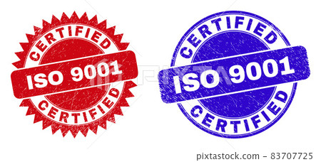 CERTIFIED ISO 9001 Round and Rosette Seals with... - Stock Illustration ...