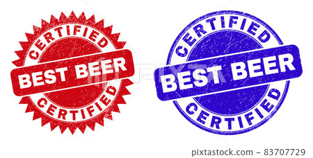 CERTIFIED BEST BEER Rounded and Rosette Watermarks with Distress Texture 83707729