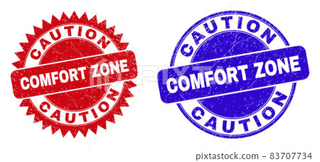 CAUTION COMFORT ZONE Rounded and Rosette Watermarks with Rubber Style CAUTION COMFORT ZONE Rounded and Rosette Watermarks with Rubber Style 83707734