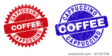 CAPPUCCINO COFFEE Rounded and Rosette Stamp Seals with Corroded Style CAPPUCCINO COFFEE Rounded and Rosette Stamp Seals with Corroded Style 83707740