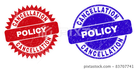 CANCELLATION POLICY Rounded and Rosette Stamps with Grunged Style 83707741