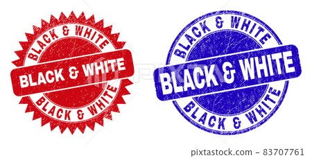 BLACK n WHITE Rounded and Rosette Stamp Seals with Distress Surface BLACK n WHITE Rounded and Rosette Stamp Seals with Distress Surface 83707761